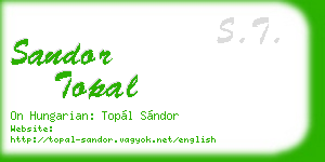 sandor topal business card